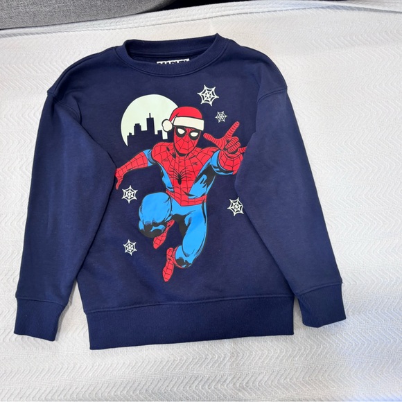 Marvel Other - Marvel Dark Blue Spider-Man Holiday Kids Sweater